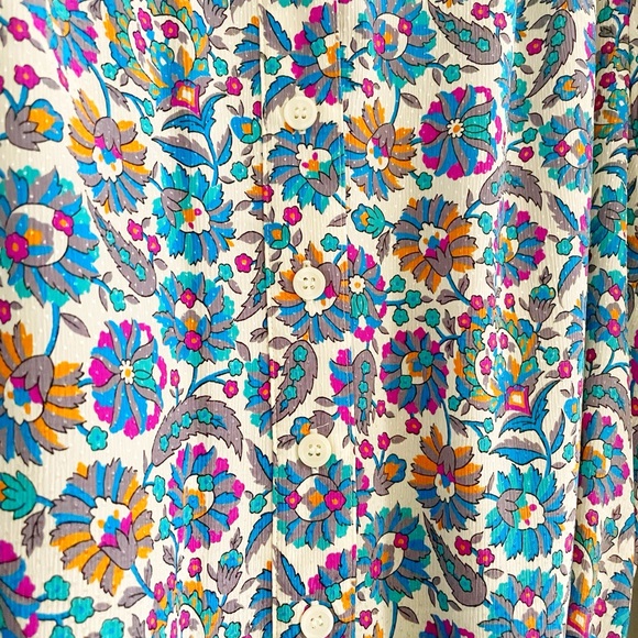 vintage • Schrader Sport long sleeve floral 1970s 1980s shirt dress • 16W - Picture 8 of 8